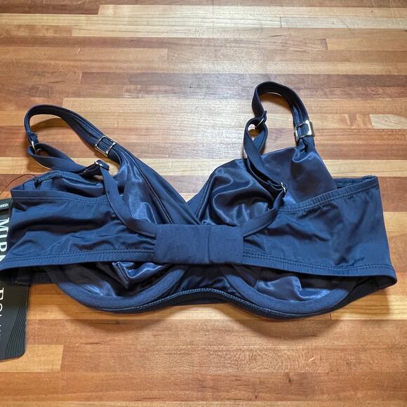 Miraclesuit Solid Surplice Bra Top Midnight navy blue 34DDD retail $86 - Picture 3 of 8